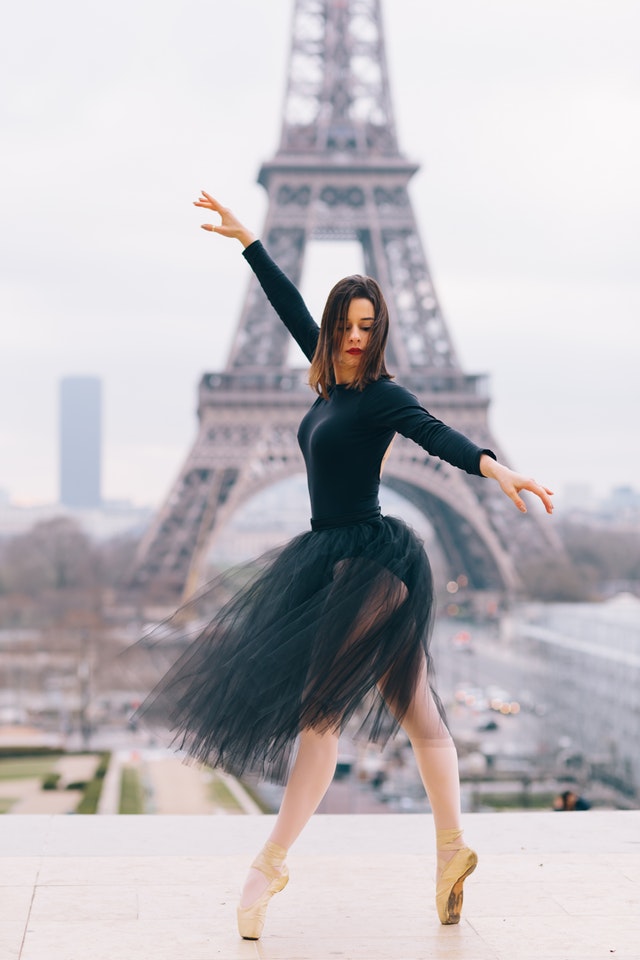 Photo by Carolline De Souza from Pexels . https://www.pexels.com/photo/woman-dancing-ballet-in-front-of-eiffel-tower-1929039/
